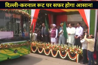 दिल्ली-करनाल-रूट-पर-दौड़ेंगी-dtc-की-ac-इलेक्ट्रिक-बसें!-सीएम-रेखा-ने-दिखाई-हरी-झंडी