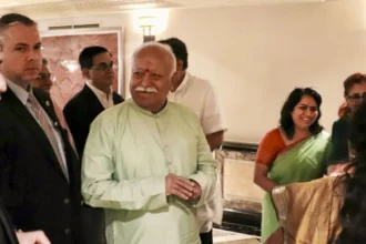 न्यूयॉर्क के मैडिसन स्क्वायर गार्डन में मोहन भागवत के Universal Oneness Celebration कार्यक्रम की तैयारी