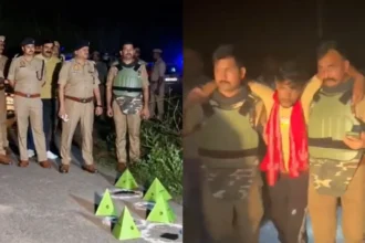 बहराइच में 25 हजार के इनामी चेन स्नैचर का एनकाउंटर, पैर में गोली लगने के बाद गिरफ्तार; तमंचा और चोरी की बाइक बरामद
