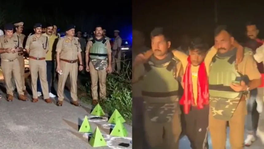 बहराइच में 25 हजार के इनामी चेन स्नैचर का एनकाउंटर, पैर में गोली लगने के बाद गिरफ्तार; तमंचा और चोरी की बाइक बरामद
