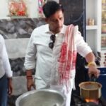 Gorakhpur: Before the elections, MP Ravi Kishan made tea, said - service to the public is paramount.