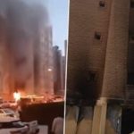 A huge fire broke out in a workers' building in Kuwait