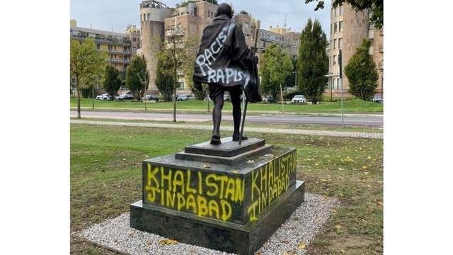 Khalistan supporters damaged the statue of Mahatma Gandhi in Italy