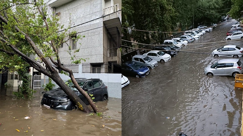 One day rain in Delhi causes chaos disrupts normal life