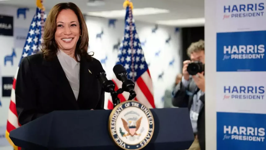 Kamala Harris attacks while addressing a campaign rally