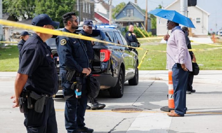 Police killed a man brandishing a knife outside the Milwaukee Convention Center