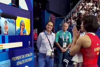 Vinesh Phogat talks to her mother after creating history in Paris