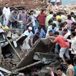 A three-storey house collapsed in Meerut