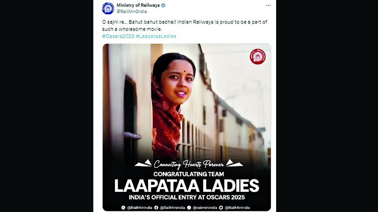 Indian Railways celebrates 'Laapata Ladies' being included in Oscar 2025