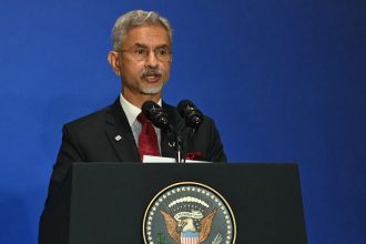 S.Jaishankar speaking at the Asia Society Policy Institute in New York