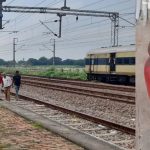 cylinder placed on railway track