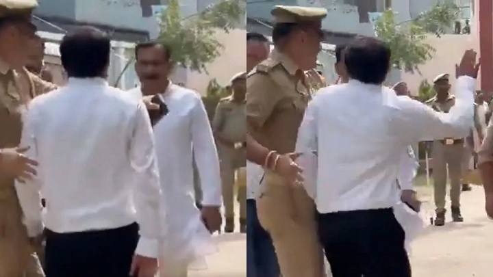 BJP MLA Yogesh Verma slapped in front of police