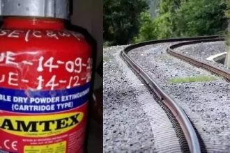 Fire extinguisher found again on railway line in UP