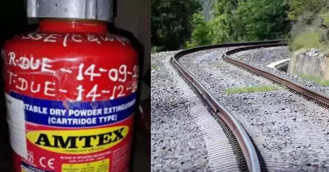 Fire extinguisher found again on railway line in UP