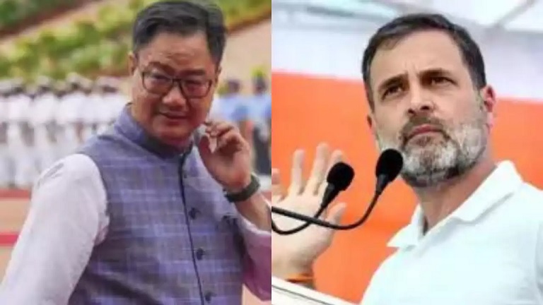 Kiren Rijiju takes a dig at Rahul Gandhi regarding Hindus