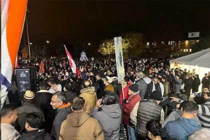 Hindus took to the streets to protest the attack in Canada