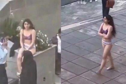 Iran Student strips to Underwear