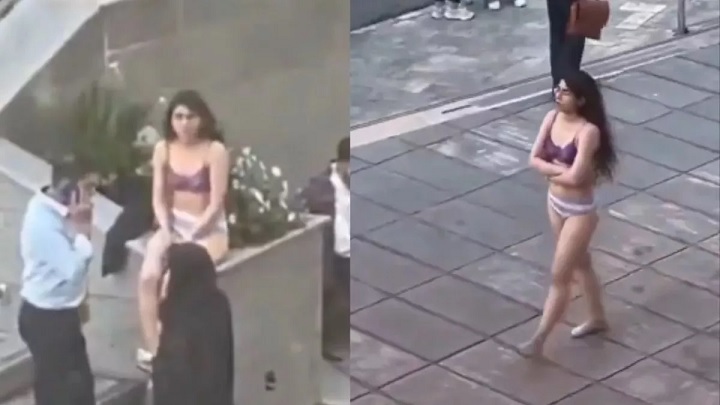 Iran Student strips to Underwear