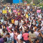 Massive protest by students in Prayagraj