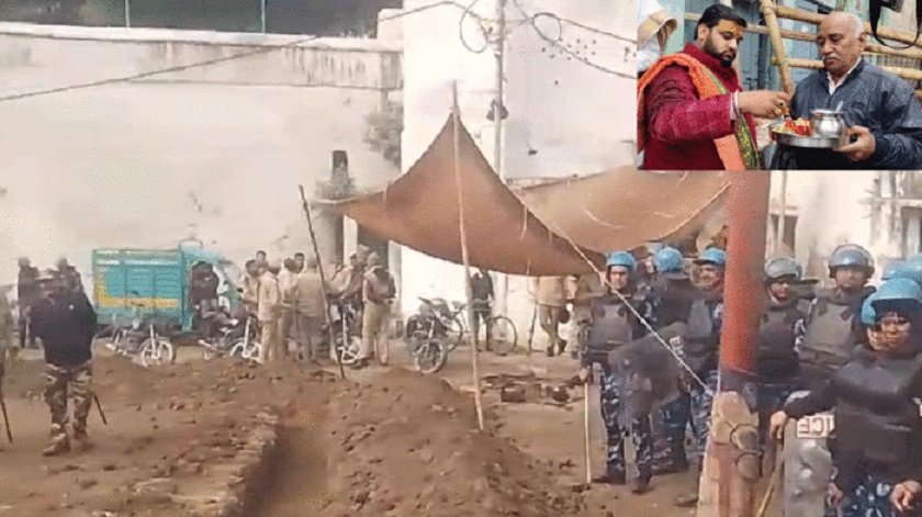 A police post is being built near Sambhal Jama Masjid