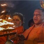 CM Yogi performs Aarti at Sangam Nose Ghat Prayagraj today