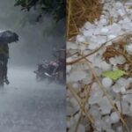 Double attack of winter with rain and hail