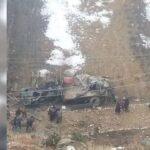 Army vehicle falls into a ditch in Bandipora