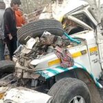 Fierce collision between canter and pickup in Ferozepur Punjab