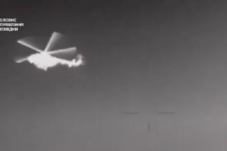 first time a Ukraine drone shot down a Russian helicopter