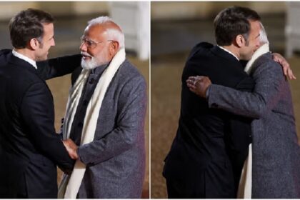 French President Macron welcomed PM Modi