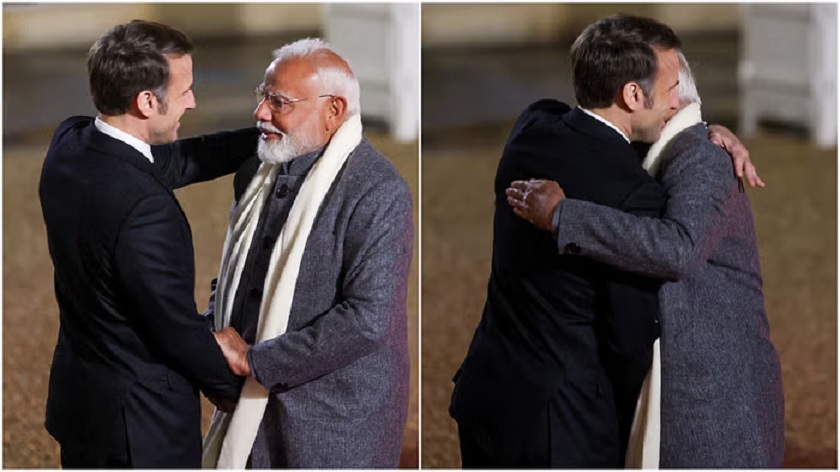 French President Macron welcomed PM Modi