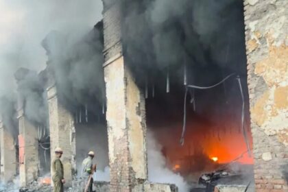 Huge fire in Noida's plastic factory