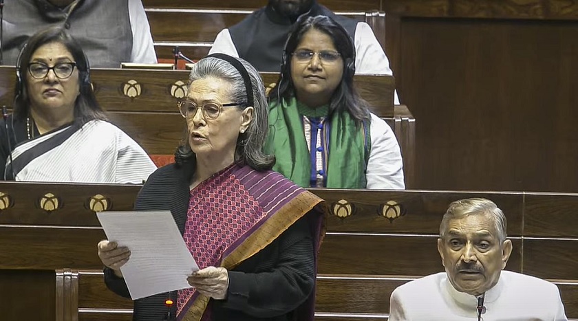 Sonia Gandhi asked questions in Rajya Sabha