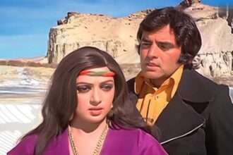 Hema Malini and Feroz Khan in Film Dharmatma