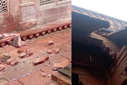up:-बुलंद-दरवाजा-परिसर-में-जनाना-रोजा-का-छज्जा-गिरा,-मची-अफरातफरी;-बाल-बाल-बचे-पर्यटक