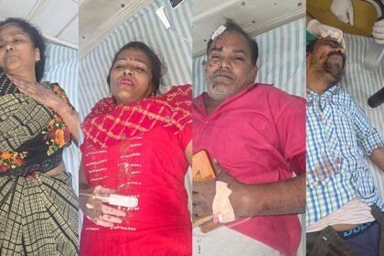 मुरादाबाद:-अगवानपुर-में-ओवरटेक-कर-रही-मिनी-बस-पलटी,-20-फैक्टरी-कर्मी-घायल,-मच-गई-अफरा-तफरी