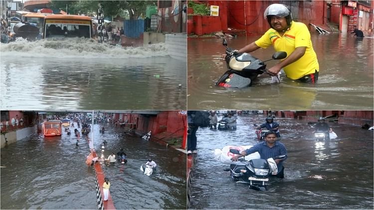 बारिश-की-डरावनी-तस्वीरें:-सड़कों-बनीं-तालाब,-डूब-गए-वाहन…नाले-में-बह-गया-बालक;-100-मीटर-दूर-मिली-लाश