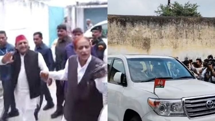 आजम-खां-के-घर-पहुंचे-अखिलेश-यादव:-तीन-साल-बाद-दोनों-की-मुलाकात,-पुलिस-ने-मीडिया-को-अंदर-जाने-से-रोका