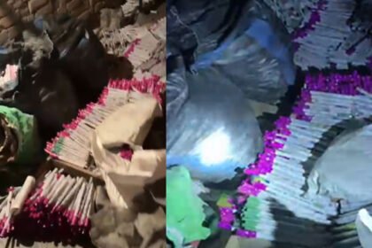 banda:-खेत-में-बने-कमरे-में-बना-रहे-थे-अवैध-पटाखे,-दो-लाख-का-माल-बरामद,-पुलिस-ने-दो-को-पकड़ा