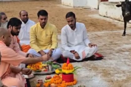 govardhan-puja:-सीएम-योगी-ने-की-गोरखनाथ-मंदिर-में-गोवर्धन-पूजा,-गायों-को-खिलाया-गुड़-चना;-कही-ये-बात