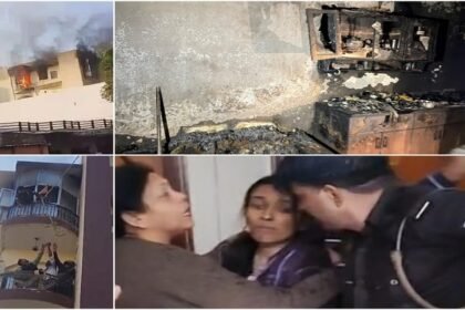 देवदूत-बने-फायरकर्मी:-चौथी-मंजिल-के-फ्लैट-में-भीषण-आग,-दो-धमाके…थर्राई-इमारत,-ऐसे-बचाया-परिवार;-तस्वीरें