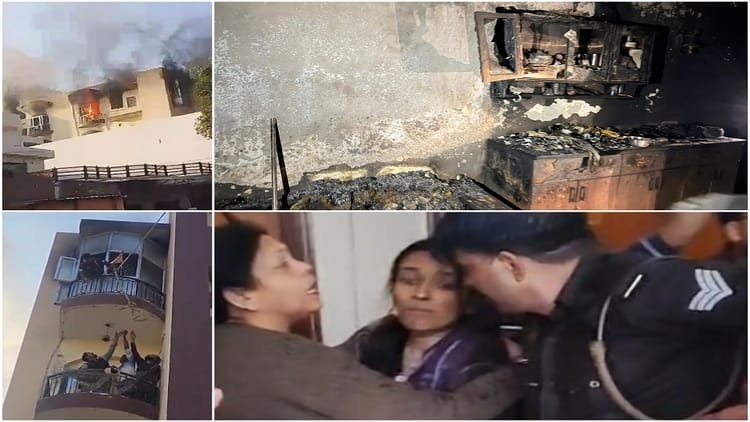 देवदूत-बने-फायरकर्मी:-चौथी-मंजिल-के-फ्लैट-में-भीषण-आग,-दो-धमाके…थर्राई-इमारत,-ऐसे-बचाया-परिवार;-तस्वीरें