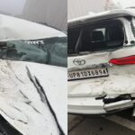 hathras-accident:-सांसद-लिखी-फॉर्च्यूनर-कार-खड़े-ट्रक-से-टकराई,-अकराबाद-ब्लॉक-प्रमुख-बाल-बाल-बचे