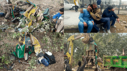 यूपी-में-छह-की-मौत:-जोरदार-धमाके-संग-कई-फीट-दूर-गिरे-ऑटो,-सड़क-पर-बिखर-गईं-लाशें;-भीड़-ने-कंटेनर-पर-किया-पथराव