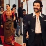 शादी-के-बाद-पहली-बार-ससुराल-पहुंचे-विजय,-रश्मिका-ने-मायके-में-दिखाया-ट्रेडिशनल-अवतार,-साड़ी-स्टाइल-पर-टिकी-निगाहें