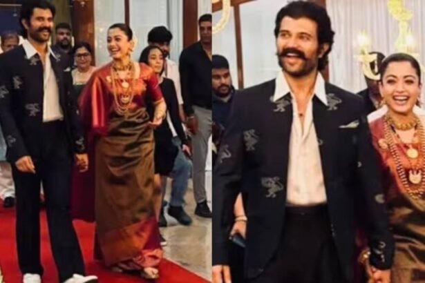 शादी-के-बाद-पहली-बार-ससुराल-पहुंचे-विजय,-रश्मिका-ने-मायके-में-दिखाया-ट्रेडिशनल-अवतार,-साड़ी-स्टाइल-पर-टिकी-निगाहें