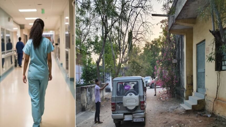 डॉक्टर-के-सरकारी-क्वार्टर-में-anm-ने-लगा-ली-फांसी,-4-दिन-से-साथ-रह-रही-थी;-सीढ़ियों-पर-मिला-शव