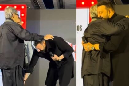 किसके-आगे-झुके-66-साल-के-संजय-दत्त?-देखते-ही-स्टेज-पर-छुए-पैर,-फैन-हुए-भावुक