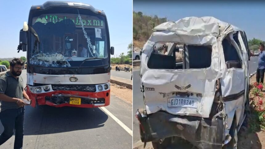 गुजरात-के-साबरकांठा-में-मौत-बनकर-दौड़ी-लग्जरी-बस,-नेशनल-हाईवे-पर-चीखें-गूंजीं;-6-लोगों-की-मौत,-6-घायल