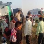 up-news:-बदायूं-में-गंगा-एक्सप्रेसवे-पर-टूरिस्ट-बस-पलटी,-चार-यात्री-घायल;-हरिद्वार-से-प्रयागराज-जा-रहे-थे-सभी